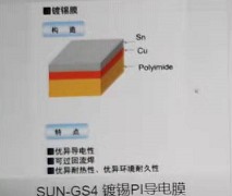 供应进口镀锡PI导电膜 进口镀锡PI导电膜价格 SUN-GS4k